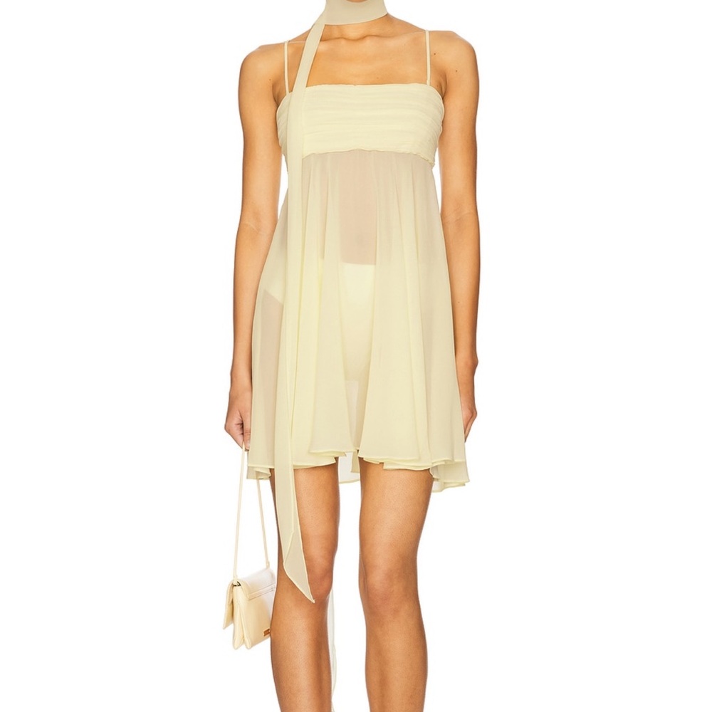 SER.O.YA Sahar Mini Dress in Pastel Yellow